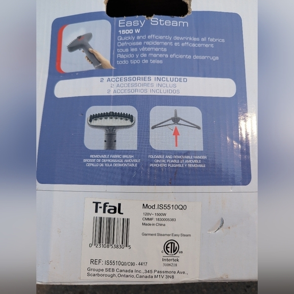 T-Fal Easy Steam garment steamer IS5510, new without box, never used. - Picture 9 of 14